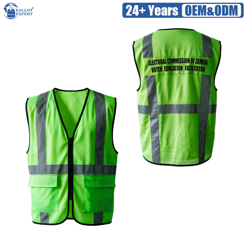Multi-Pocket Zip-Front Election Reflective Vest 2