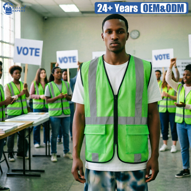 Multi-Pocket Zip-Front Election Reflective Vest 5